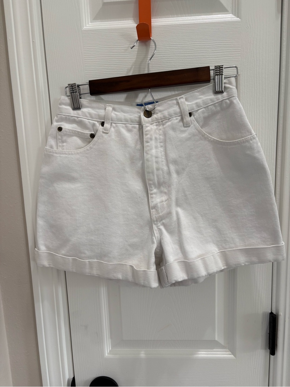 Vintage White High-Rise Denim Shorts